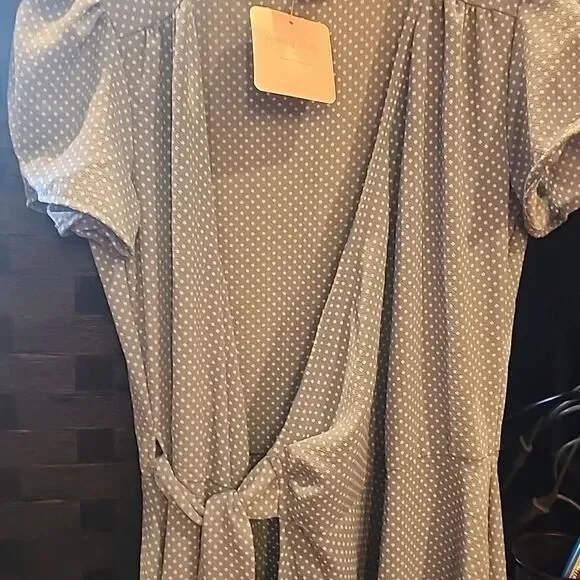 Heart Of Haute Light Blue Polka Dot Wrap Dress Size S - Picture 3 of 4